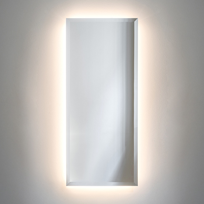 CEA Design ABACO Зеркало 42.5x100см., подвесное, прямоугольное, с белой LED подсветкой 3000K, цвет: нержавеющая сталь
