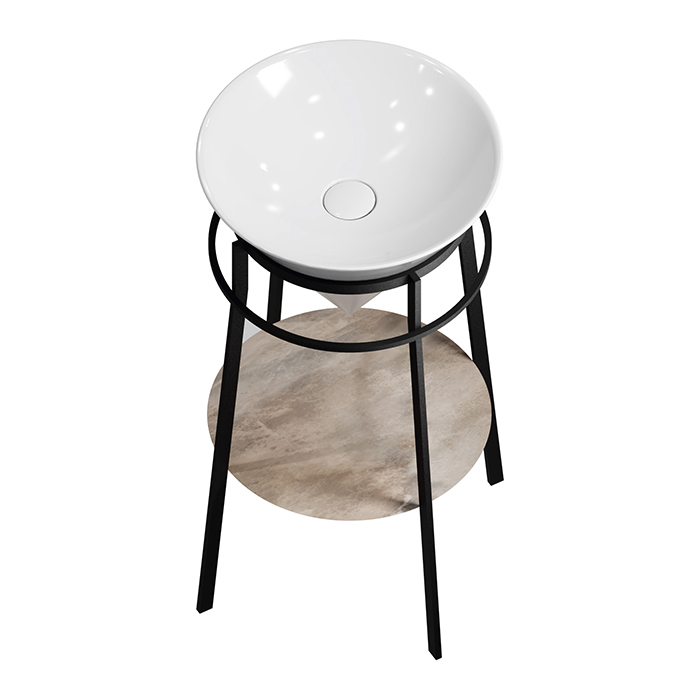 Kerama Marazzi Cono Консоль 44x77см., металлическая, напольная, цвет: черный матовый