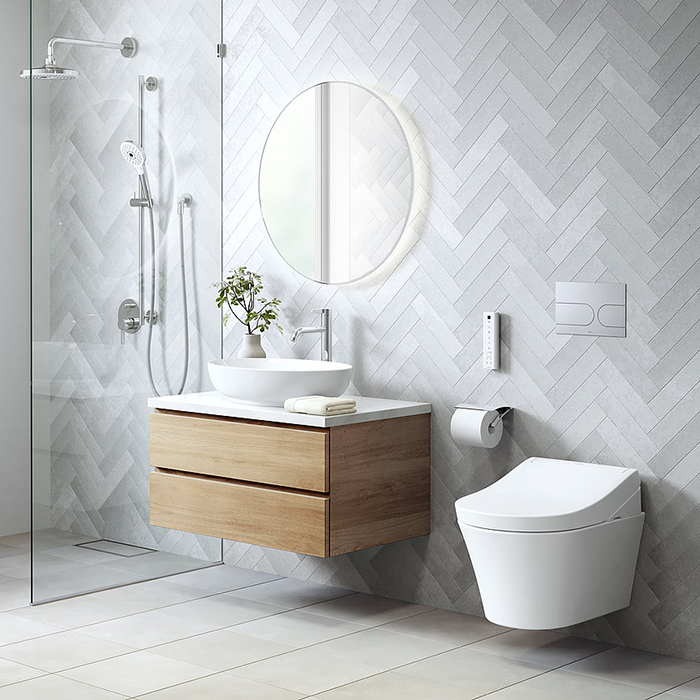 TOTO RG Унитаз 38x58x33.5см, подвесной, безободковый, с сиденьем Washlet RG Lite, цвет: белый глянцевый