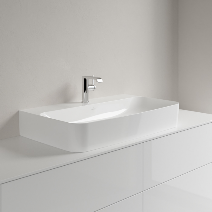 Villeroy&Boch Finion Раковина 80х47 см, 1 отв., с переливом, с антигрязевым покрытием CeramicPlus, цвет: белый