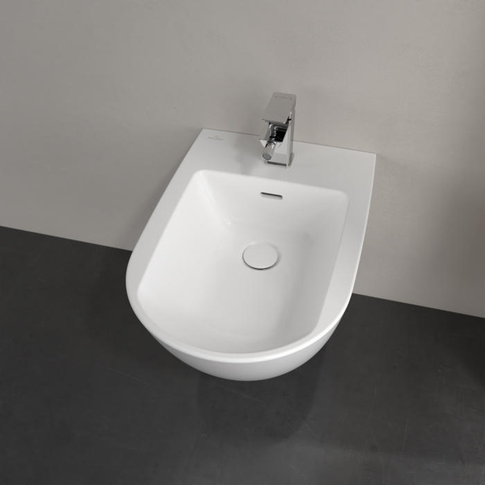 Villeroy&Boch Subway 3.0 Биде 37.5х56х27см., 1 отв., подвесное, с антигрязевым покрытием CeramicPlus, цвет: альпийский белый