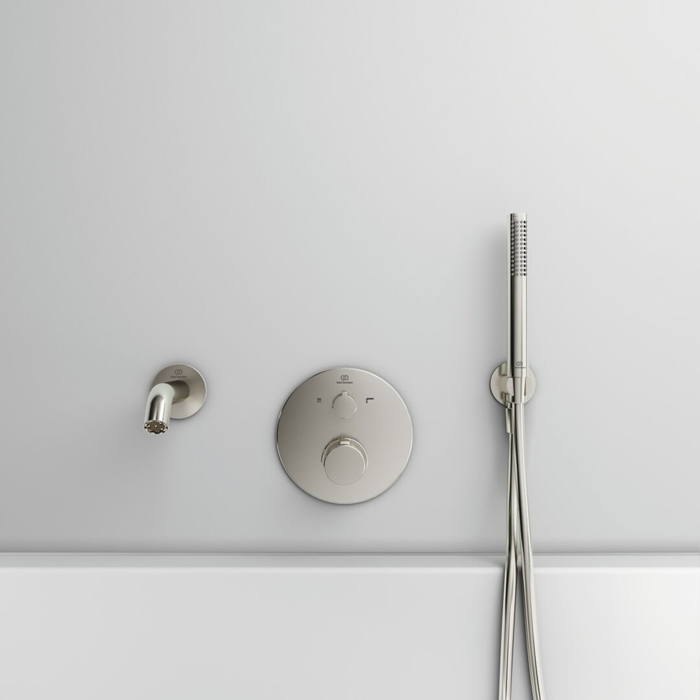 Ideal Standard Ceratherm Т100 Смеситель для душа, встраиваемый, термостатический, без душевого гарнитура, цвет: PVD Silver Storm (Серебряный Шторм)