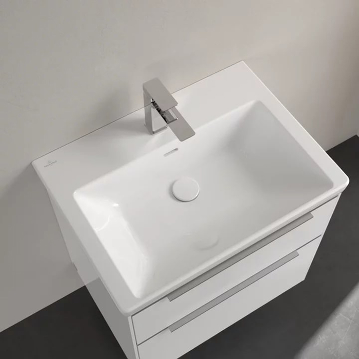 Villeroy&Boch Subway 3.0 Раковина 65х47х16.5см., 1 отв., подвесная, с антигрязевым покрытием CeramicPlus, с переливом, цвет: альпийский белый