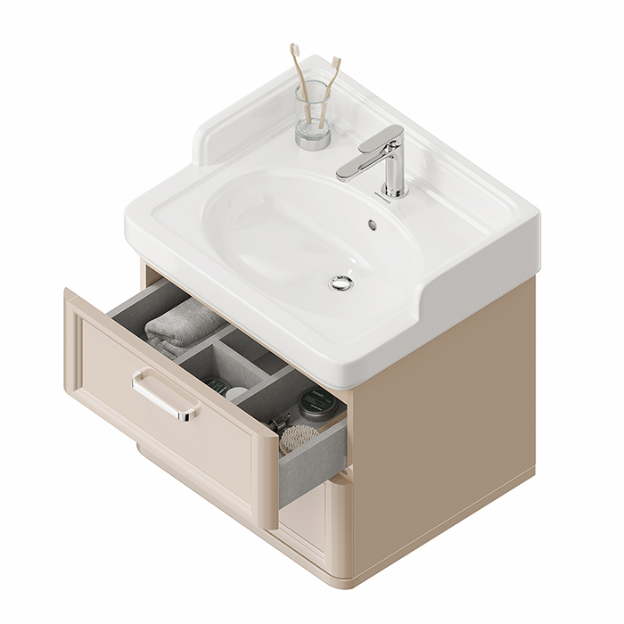 Kerama Marazzi Pompei Тумба 60см., напольная, 2 ящика, цвет: камео бежевый глянцевый
