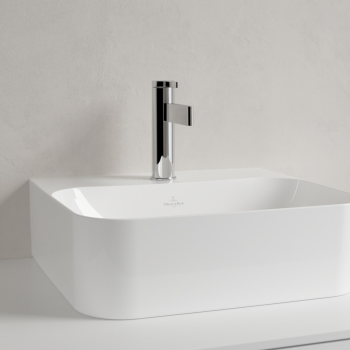 Villeroy&Boch Finion Раковина 43х39 см, 1 отв., с переливом, с антигрязевым покрытием CeramicPlus, цвет: белый