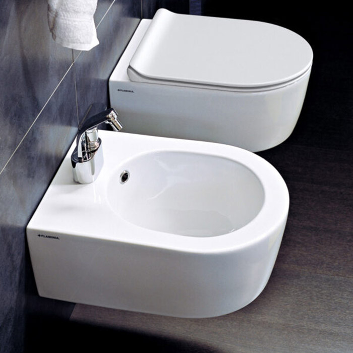 Flaminia Mini Link Биде подвесное 48.5x36xh20см, без отв. под смеситель, цвет: белый глянцевый