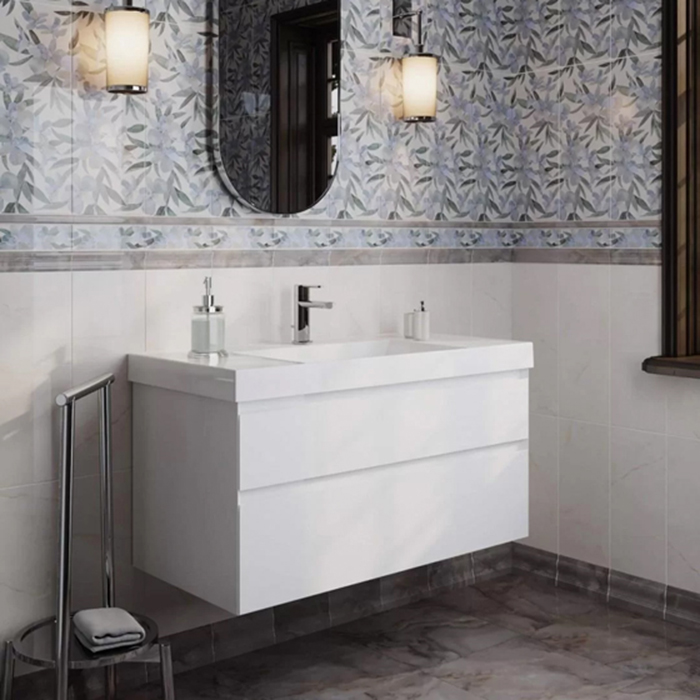 Kerama Marazzi Cubo Тумба 97.8х47х47.5см., подвесная, с ящиками, цвет: белый матовый
