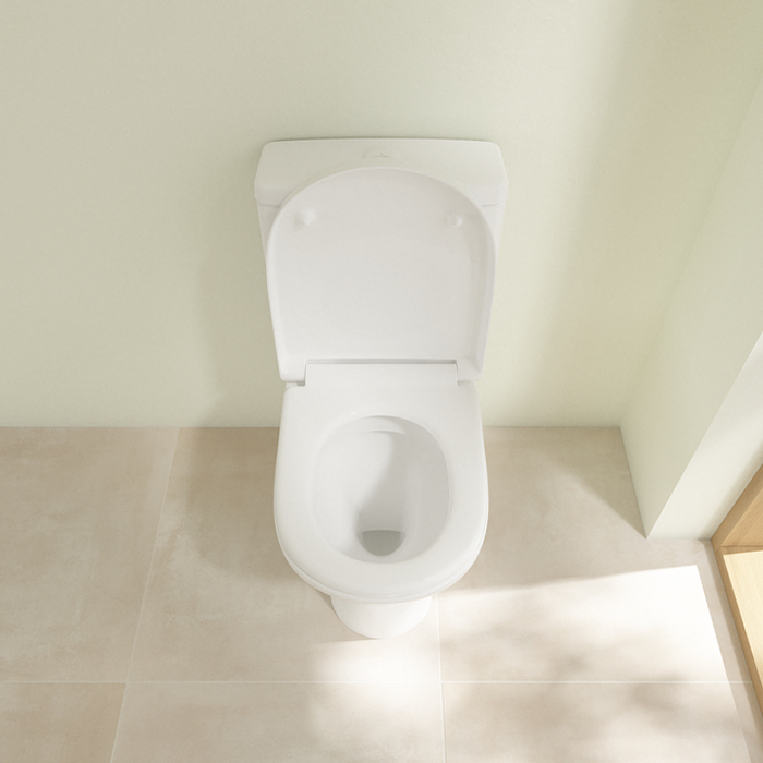 Villeroy&Boch O.novo Унитаз 39x80x63см., напольный, безободковый, с гориз. выпуском, цвет: альпийский белый