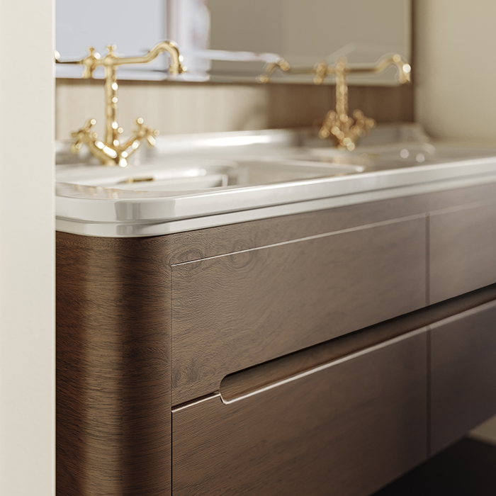 Kerasan Waldorf Комплект подвесной мебели 150см, с 4 ящиками, цвет: темный орех (noce)