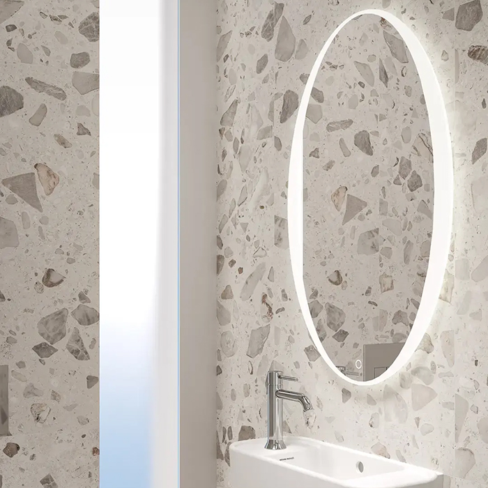Kerama Marazzi Elegance Зеркало Анри 52см., подвесное, сенсор. смена цвета подсветки и диммер., цвет: белый