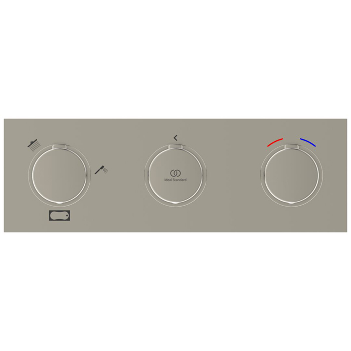Ideal Standard Ceratherm C100 Смеситель для душа, встраиваемый, термостатический, на 3 выхода, цвет: PVD Silver Storm (Серебряный Шторм)