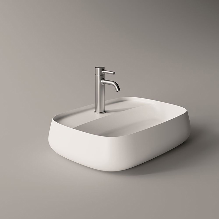 Alice Nur Plan Раковина 60x45x15см., накладная, 1 отв., цвет: белый глянцевый