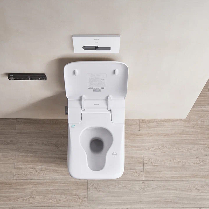 Arrow Glacier Унитаз Smart 41x60см, с функцией биде, подвесной, безободковый, клавиша смыва, цвет: белый
