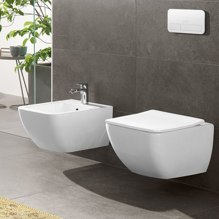 Villeroy & Boch Venticello Биде подвесное 56х37.5см., с антигрязевым покрытием CeramicPlus, цвет: альпийский белый