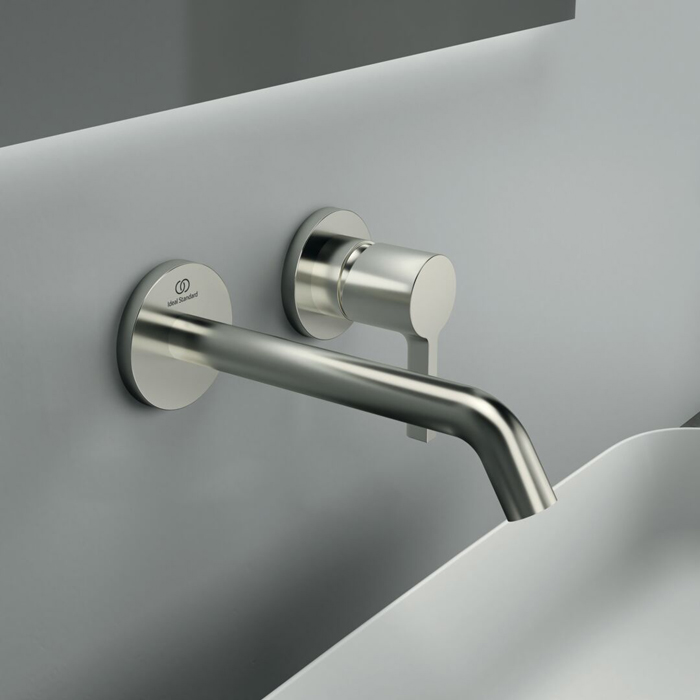 Ideal Standard Joy Смеситель для раковины, встраиваемый, излив: 18см., цвет: PVD Silver Storm (Серебряный Шторм)