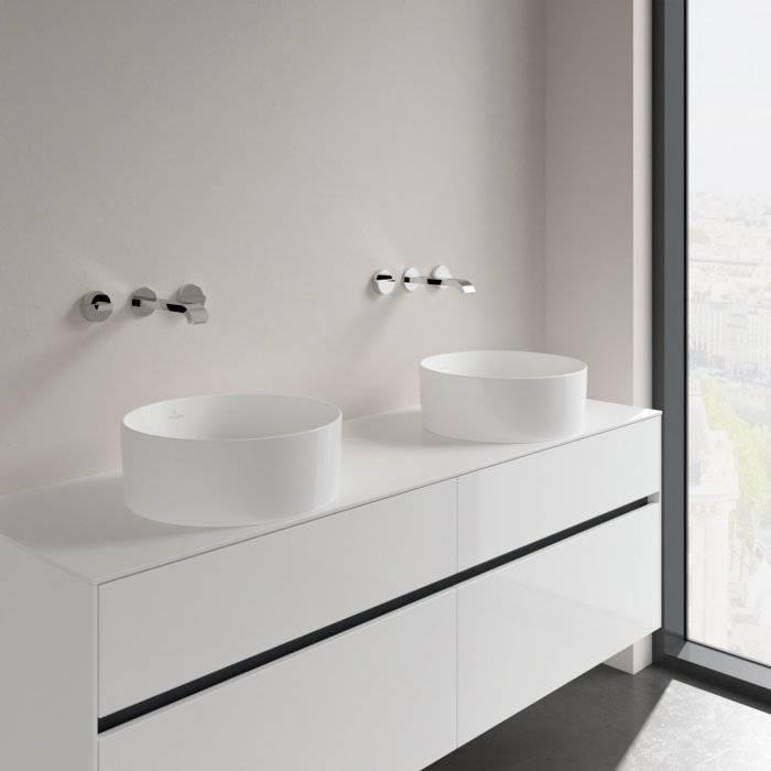 Villeroy&Boch Collaro Раковина накладная 400*400*145h, без отв. под смеситель, без перелива, TitanCeram, цвет альпийский белый