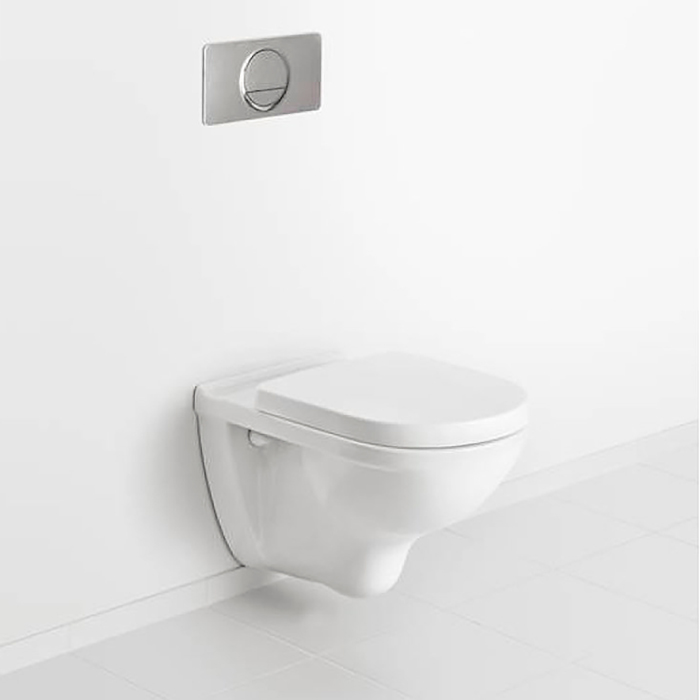 Villeroy&Boch O.novo Унитаз 56x36см., подвесной, безободковый, с гориз. выпуском, с сиденьем микролифт, цвет: альпийский белый