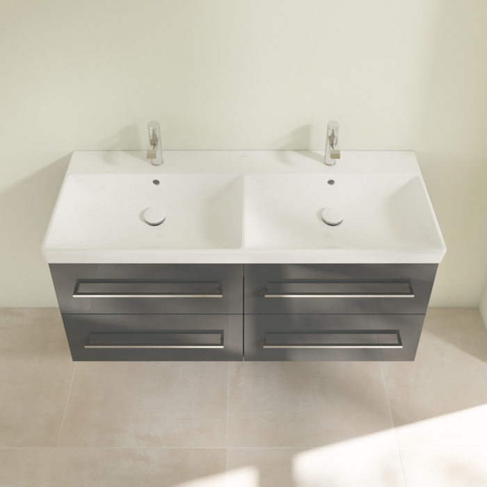 Villeroy & Boch Avento, Тумба с раковиной, подвесная, размер 118x51.4x45.2см., цвет: серый