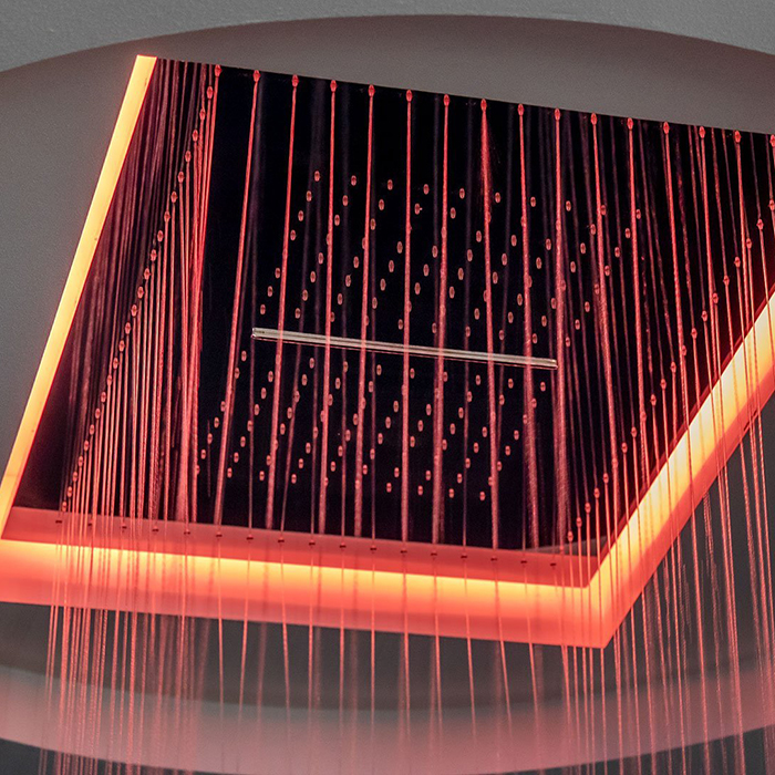 Antonio Lupi Душевая система Meteo Встраиваемая 75 x 52 x 11 см с подсветкой LED RGB, цвет: белый
