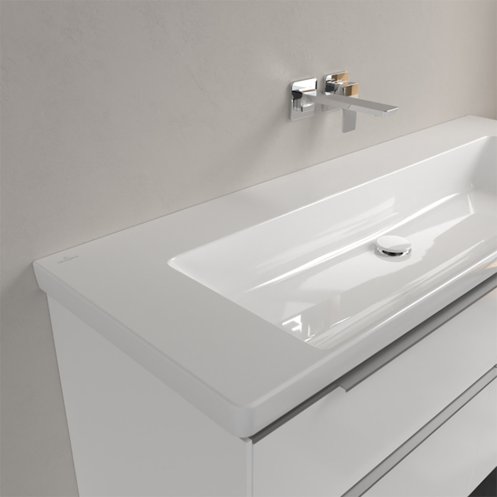 Villeroy&Boch Subway 3.0 Раковина 130х47х17см., без отв., подвесная, без перелива, цвет: альпийский белый