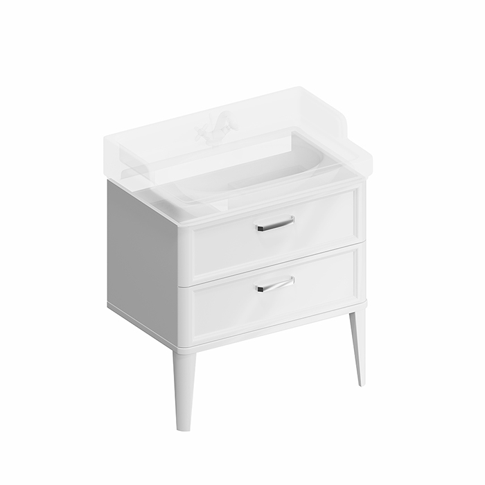 Kerama Marazzi Pompei Тумба 80см., подвесная, 2 ящика, цвет: белый глянцевый