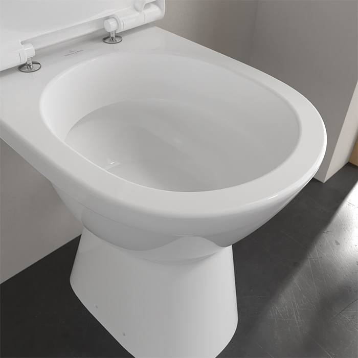 Villeroy&Boch Vicare Унитаз 36х49х46см., напольный, горизонтальный смыв (с полкой), DirectFlush, с антигрязевым покрытием CeramicPlus, цвет: альпийский белый