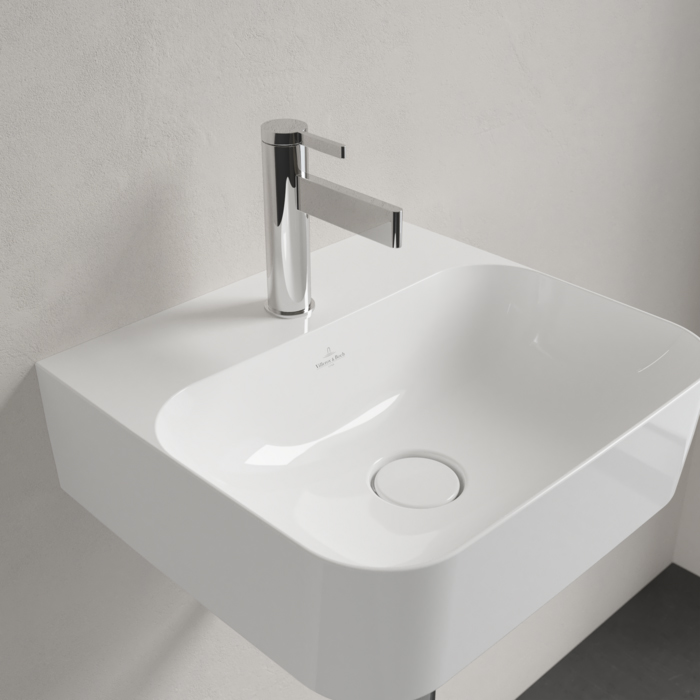Villeroy&Boch Finion Раковина 43х39 см, 1 отв., с переливом, с антигрязевым покрытием CeramicPlus, цвет: белый