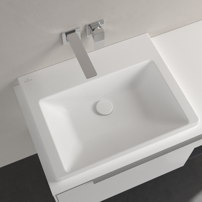 Villeroy&Boch Subway 3.0 Раковина 60х47х16.5см., без отв., подвесная, CeramicPlus, без перелива, цвет: белый камень