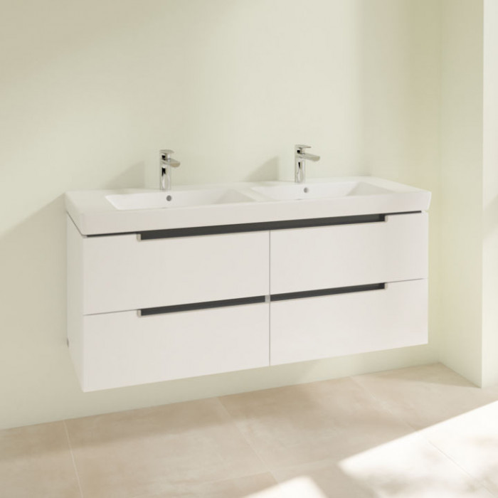 Villeroy&Boch Subway 2.0, Тумба подвесная под двойную раковину, 128.7х52х49см, цвет: белый
