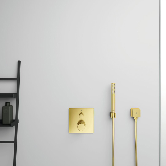 Ideal Standard Ceratherm C100 Смеситель для душа, встраиваемый, термостатический, цвет: PVD Brushed Gold (Шлифованное Золото)