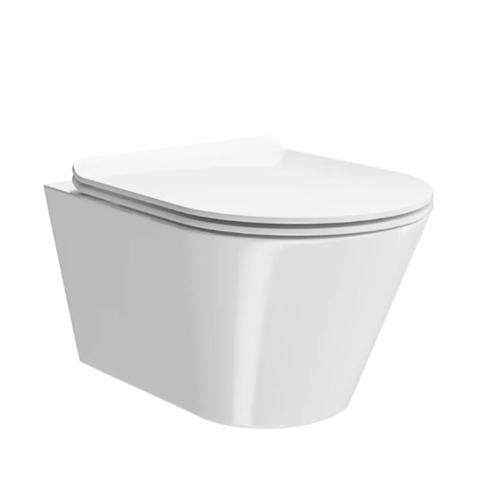 Комплект 6 в 1: унитаз Kerama Marazzi Plaza безободковый, инсталляция, сиденье микролифт, крепление, звукоизоляция, клавиша смыва: белая матовая