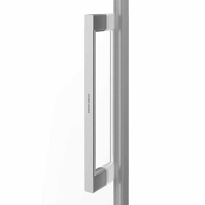 Kerama Marazzi Cristallo Душевая дверь 140x210см., раздвижная, с функцией soft close, цвет: брашированный никель