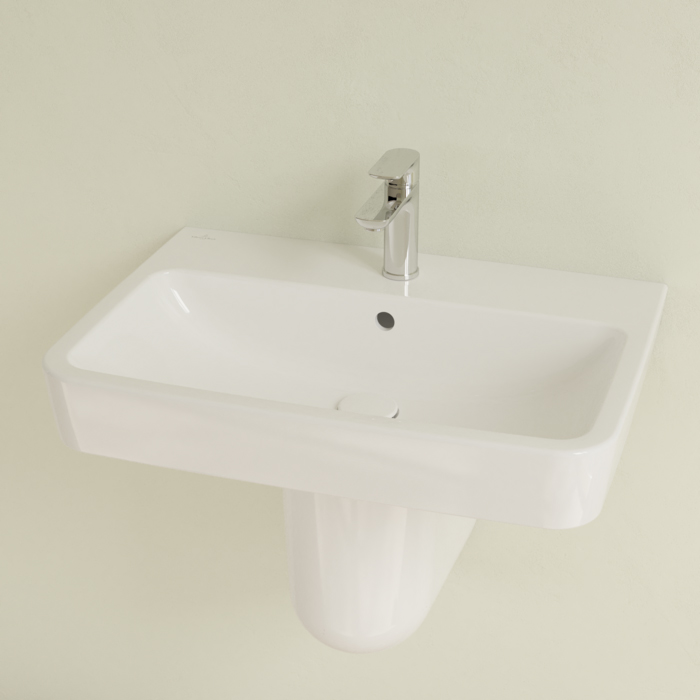 Villeroy&Boch O.novo раковина 65x46x17.5см., 1 отв., подвесная, с переливом, цвет: альпийский белый