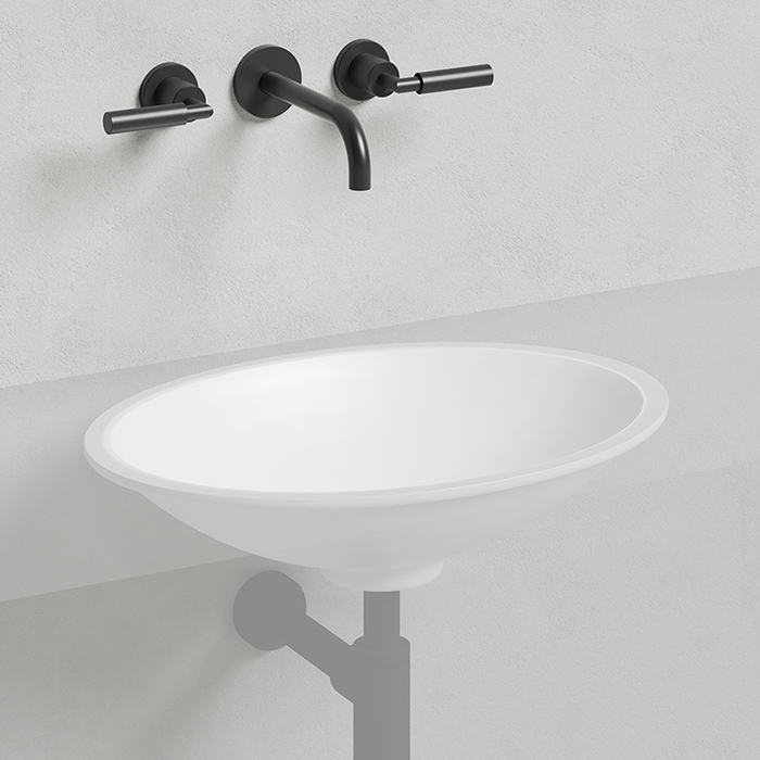 Salini Marea 11 Раковина врезная снизу 55x40x13.5см., без отв., без перелива, материал: S-Sense, цвет: белый