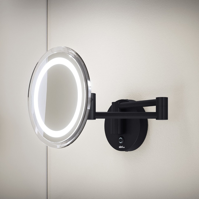 Inda My Mirror Зеркало круглое настенное  3х кратного цвеличения, тач управление, цвет: черный матовый