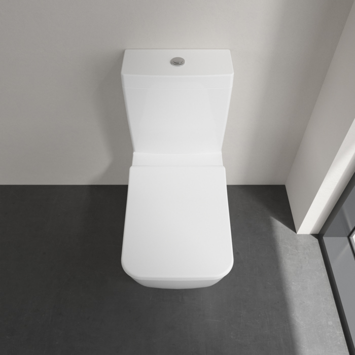 Villeroy&Boch Venticello Унитаз-компакт с открытым смывным краем, моноблок, 37.5х70см, с антигрязевым покрытием CeramicPlus, цвет: белый