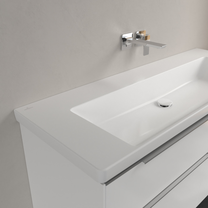 Villeroy&Boch Subway 3.0 Раковина 130х47х17см., без отв., подвесная, CeramicPlus, без перелива, цвет: белый камень