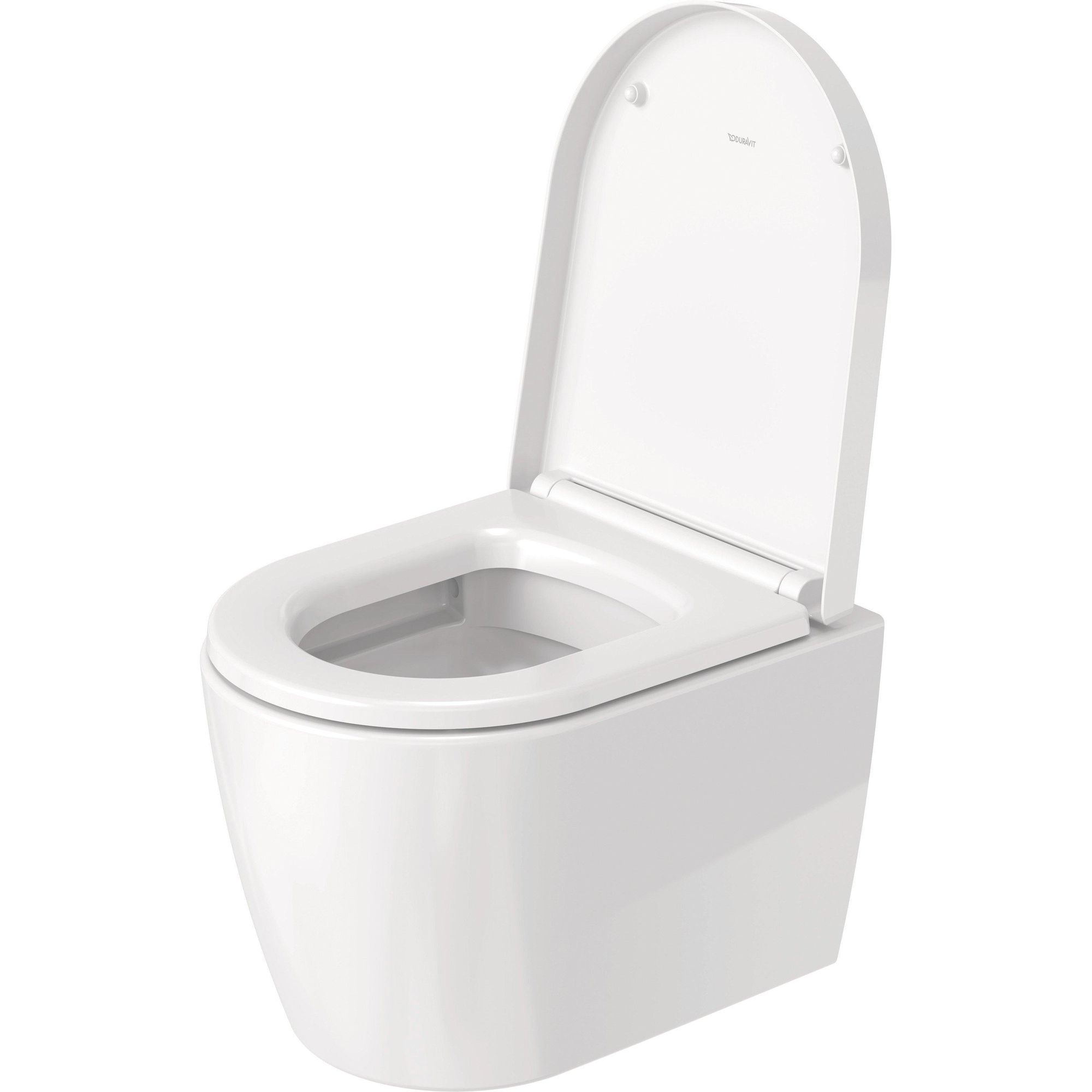 Duravit ME by Starck Комплект: унитаз подвесной Compact Rimless, 37x48см 253009 + сиденье с микролифтом: 002019, цвет: белый