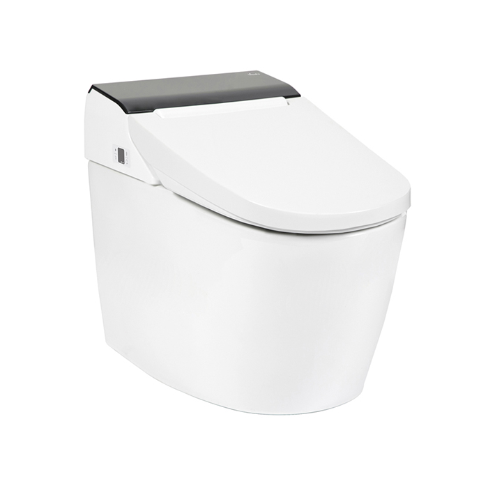 SensPa Tankless Электронный унитаз 39x67x55см, напольный, TC-8100B, цвет: белый/черный