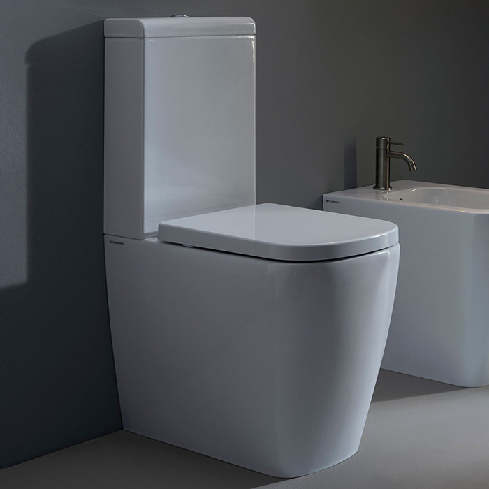 Flaminia Play Сиденье с крышкой для унитаза, с микролифтом, цвет: Azzurro Polvere