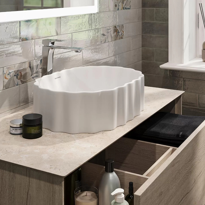 Kerama Marazzi ArtBasin Conchiglia Раковина накладная 50см., без отв., цвет: белый глянцевый