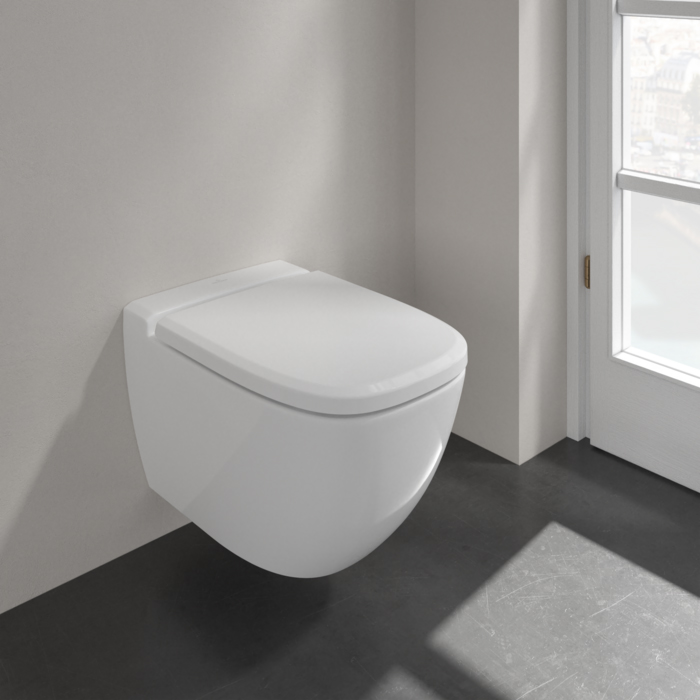 Villeroy&Boch Antheus, Унитаз подвесной, 37.5x56см, с переливом, с антигрязевым покрытием CeramicPlus, цвет: белый