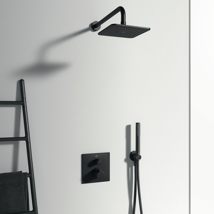 Ideal Standard Ceratherm C100 Смеситель для душа, встраиваемый, термостатический, для монтажа с комплектом EASY-BOX A1000NU, цвет: черный матовый