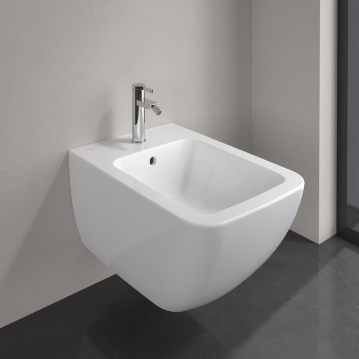Villeroy&Boch Venticello Биде подвесное 37.5х56х28.5см., 1 отв., с донным клапаном, цвет альпийский белый