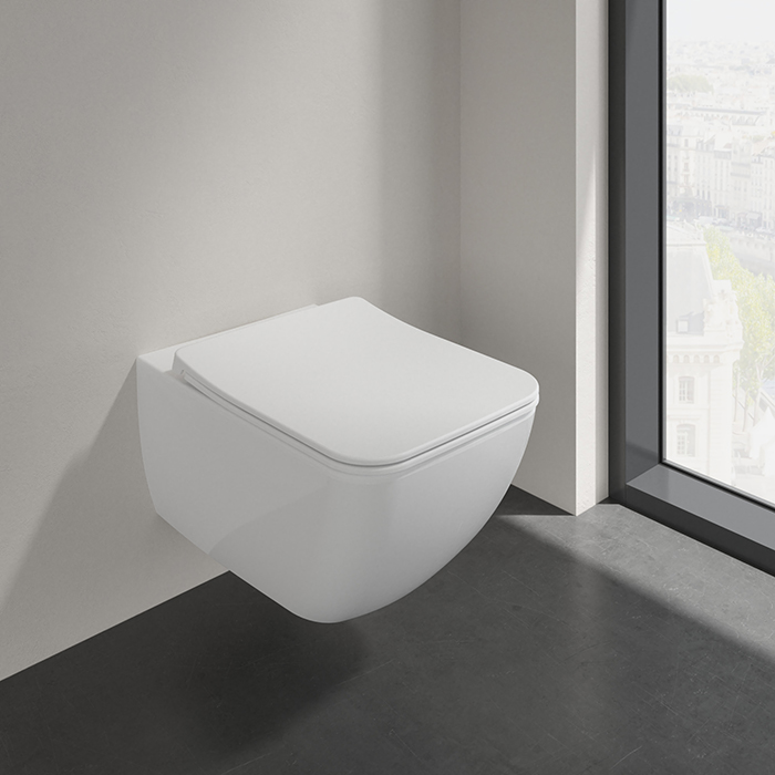 Villeroy&Boch Venticello Унитаз подвесной 37.5x56см, сиденье SlimSeat, микролифт, цвет: альпийский белый