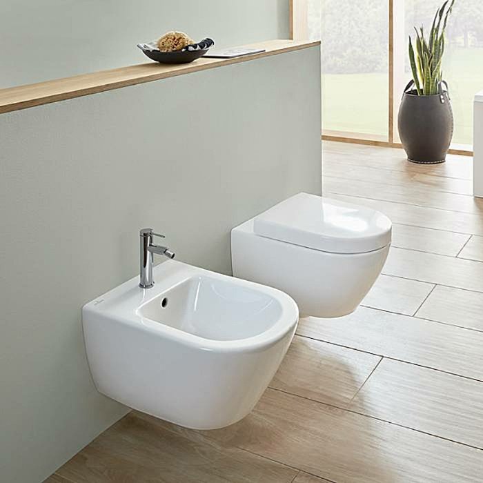 Villeroy&Boch Subway 2.0 Биде подвесное 56x37см., 1 отв., с переливом, цвет: альпийский белый