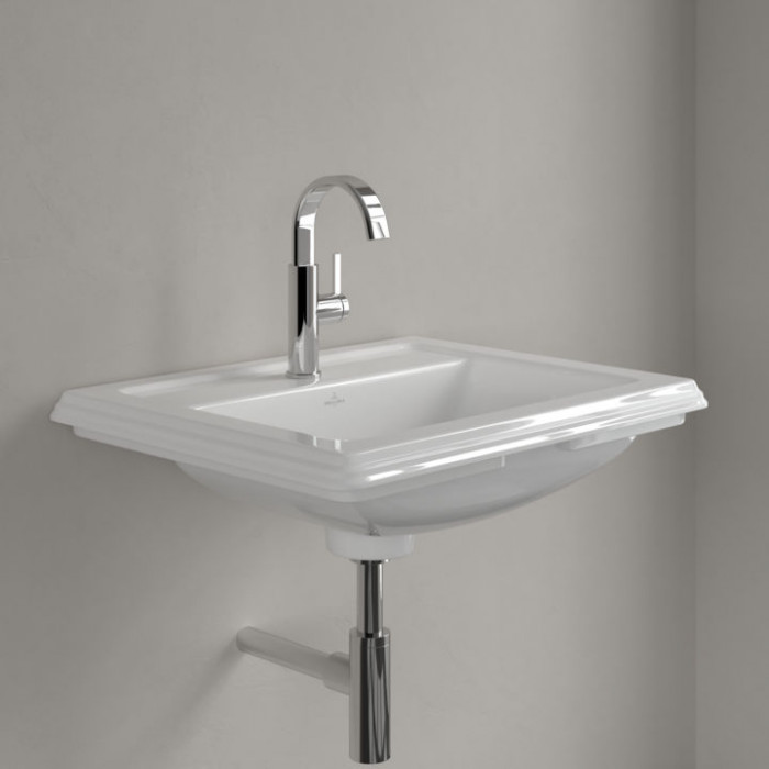 Villeroy&Boch Hommage Раковина 63х52.5 см, 1 отв., с переливом, с антигрязевым покрытием CeramicPlus, цвет: белый