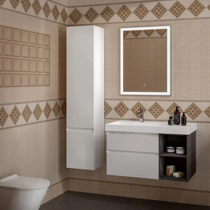 Kerama Marazzi Cubo Пенал 165см., подвесной, левый, цвет: белый матовый