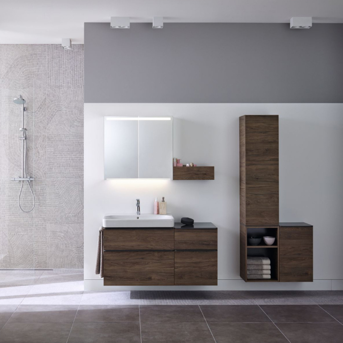 Geberit Smyle Square Тумба под раковину 73x61см., подвесная, цвет: пекан