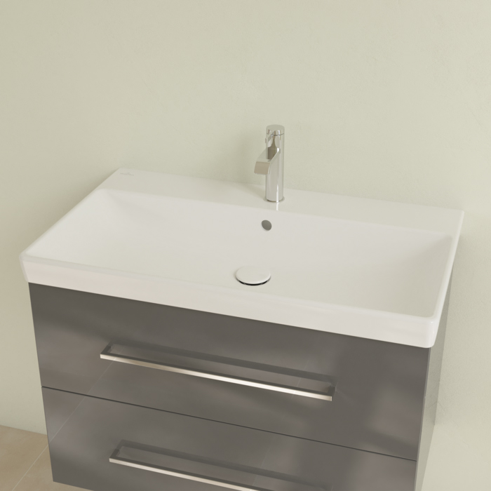 Villeroy&Boch Avento Раковина 80x47 см, 1 отв., с переливом, с антигрязевым покрытием CeramicPlus, цвет: белый